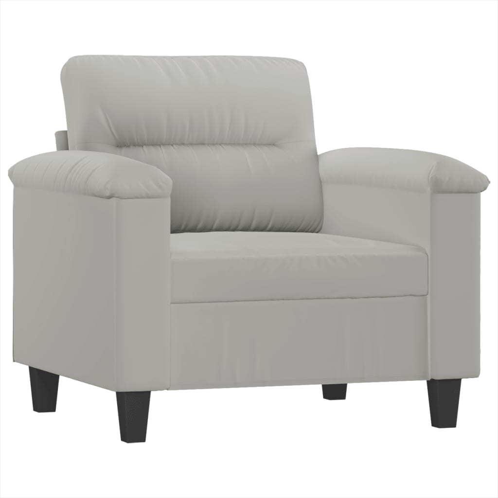Sofa armchair, light grey, 60 cm, microfiber fabric