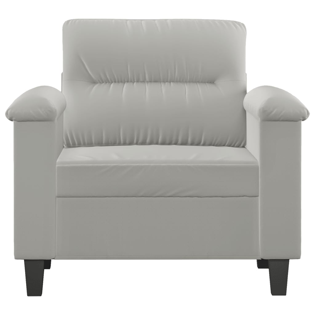 Sofa armchair, light grey, 60 cm, microfiber fabric