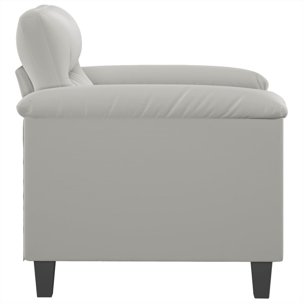 Sofa armchair, light grey, 60 cm, microfiber fabric
