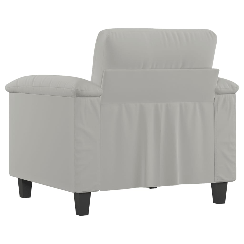 Sofa armchair, light grey, 60 cm, microfiber fabric