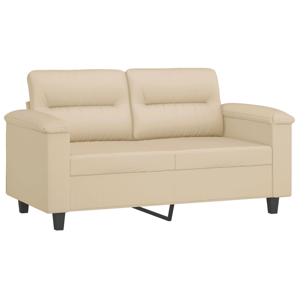 Canapea cu 2 locuri, crem, 120 cm, țesătură microfibră