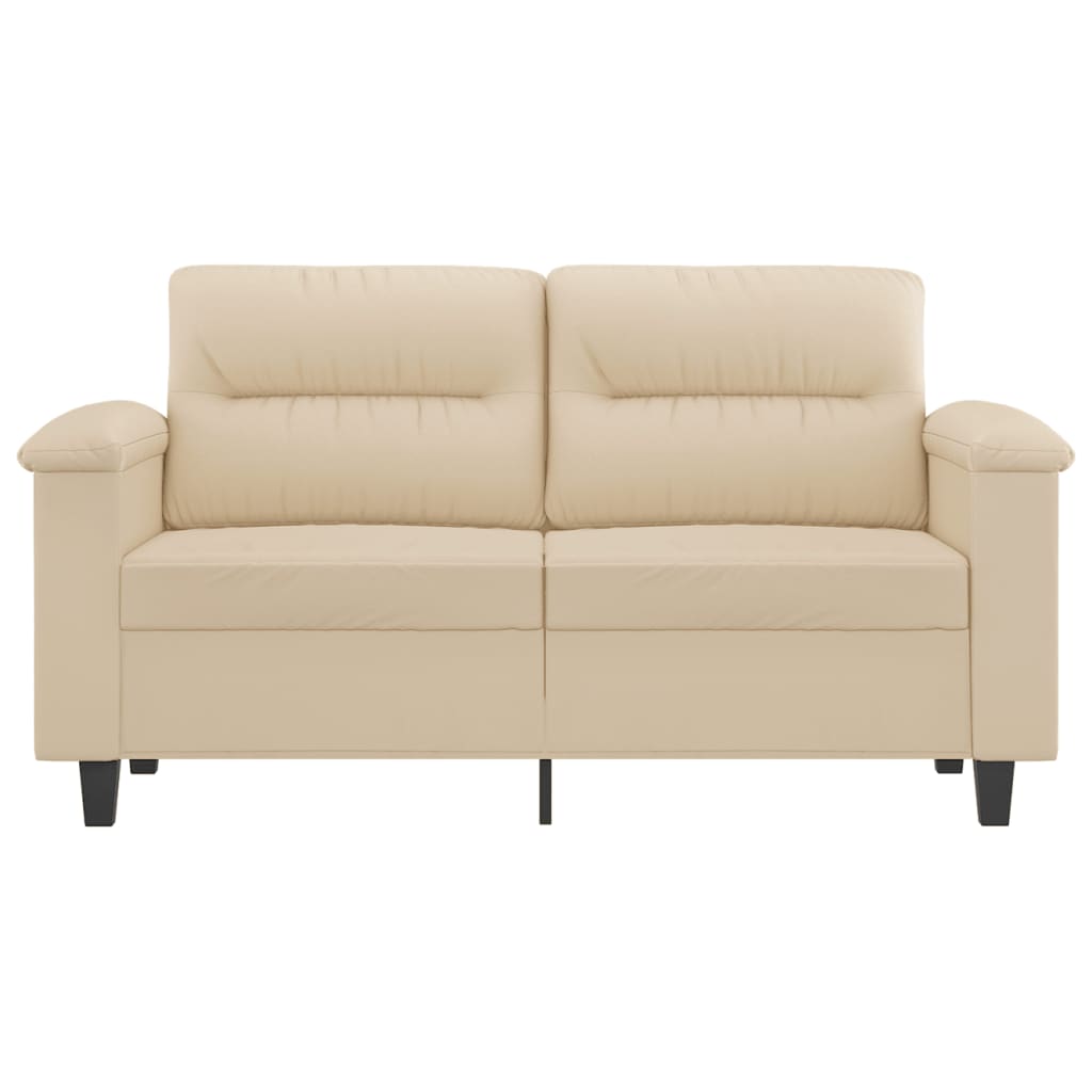 Canapea cu 2 locuri, crem, 120 cm, țesătură microfibră