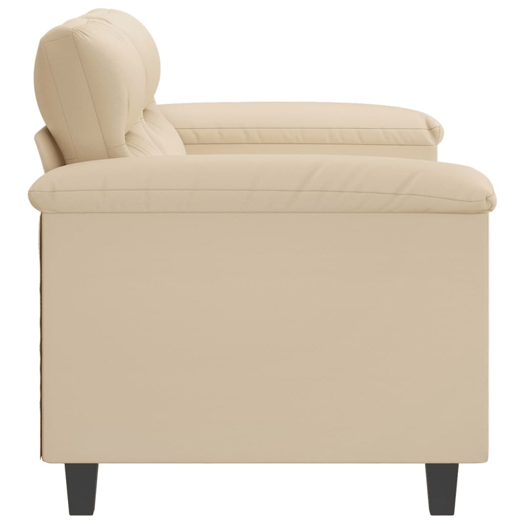 Canapea cu 2 locuri, crem, 120 cm, țesătură microfibră