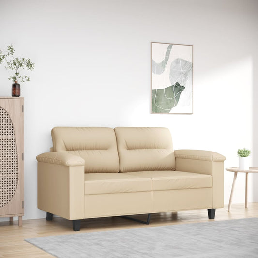 2-seater sofa, cream, 120 cm, microfiber fabric