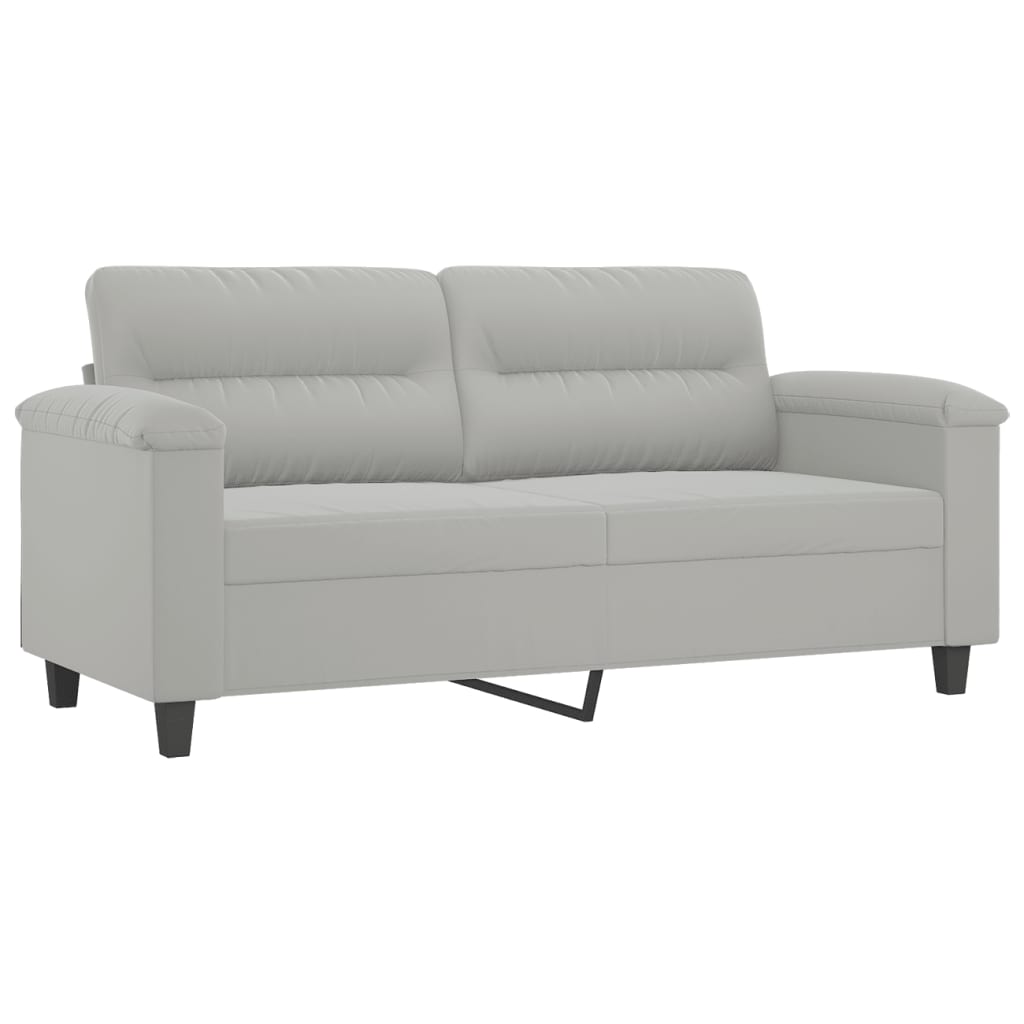 2-seater sofa, light grey, 140 cm, microfiber fabric
