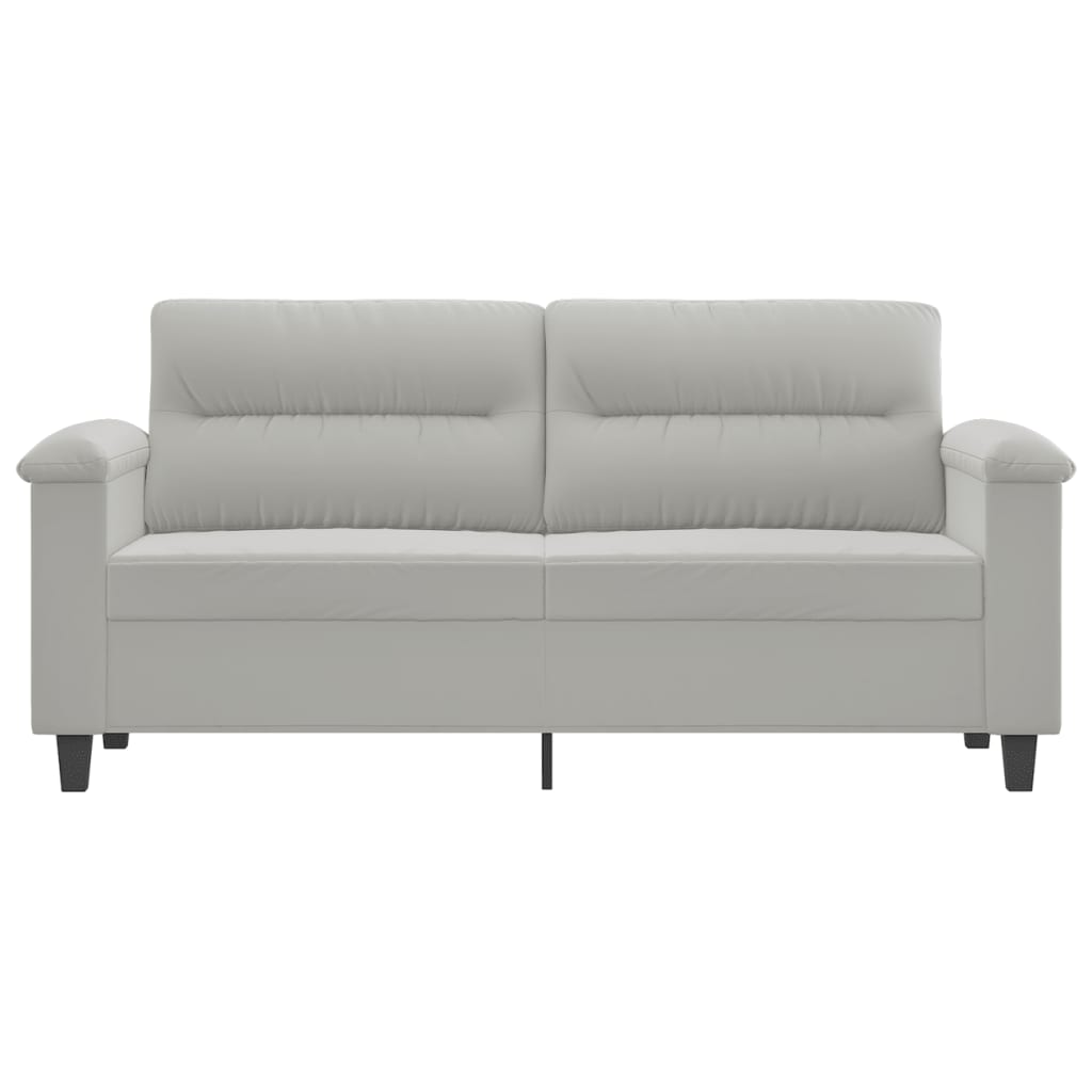 2-seater sofa, light grey, 140 cm, microfiber fabric