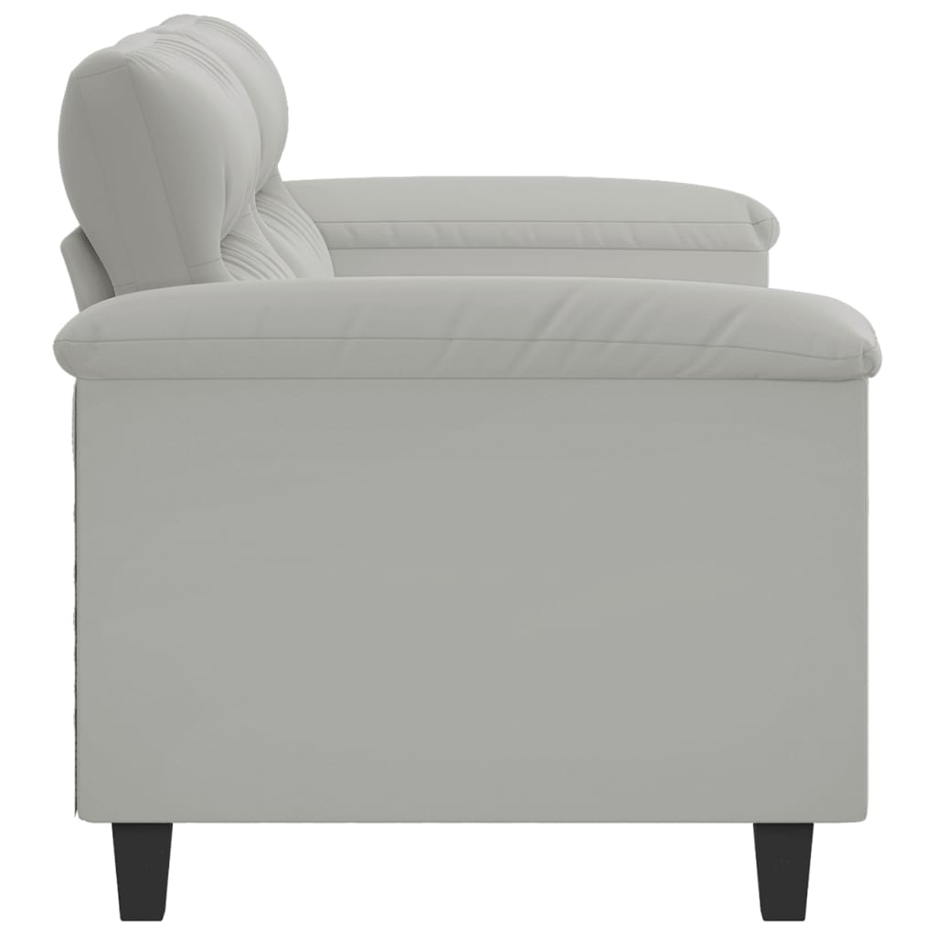 2-seater sofa, light grey, 140 cm, microfiber fabric