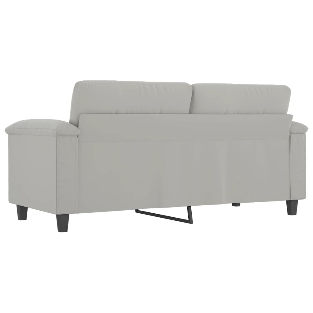 2-seater sofa, light grey, 140 cm, microfiber fabric
