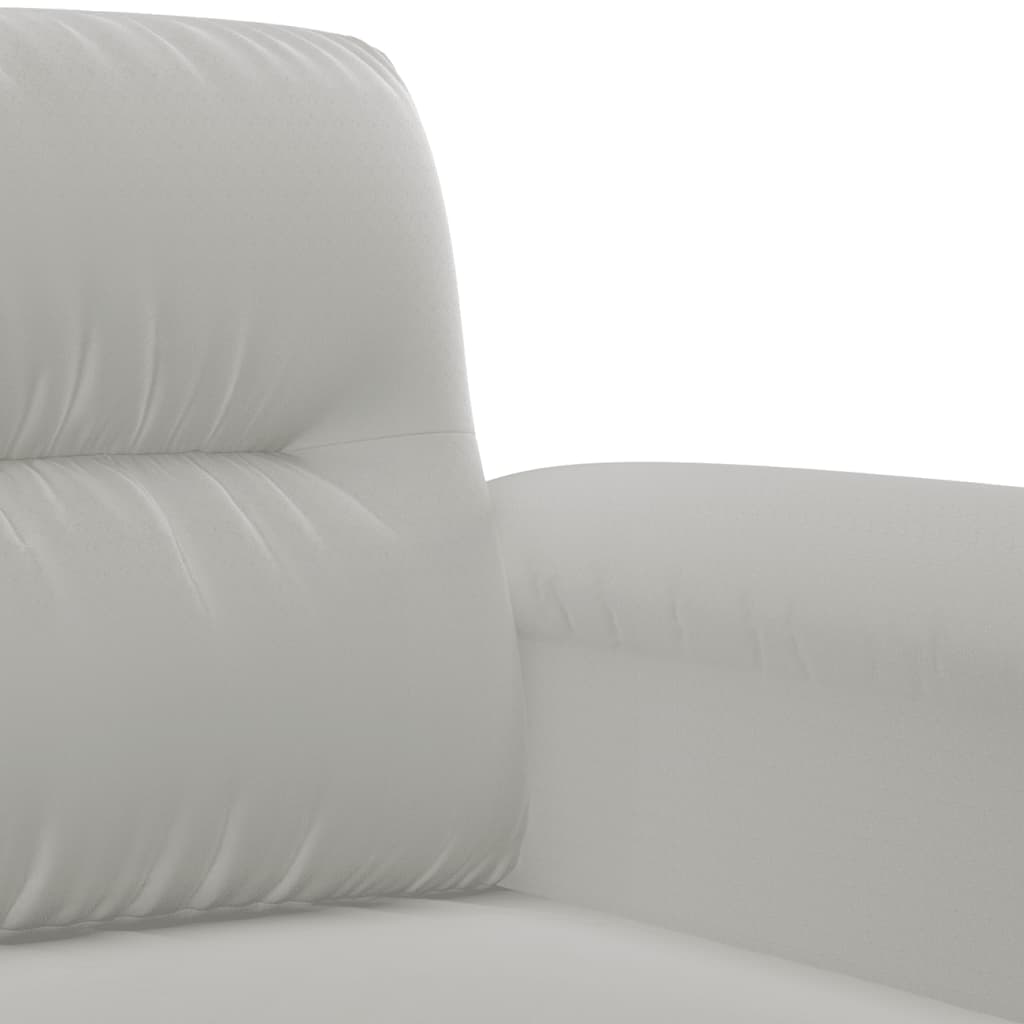 2-seater sofa, light grey, 140 cm, microfiber fabric