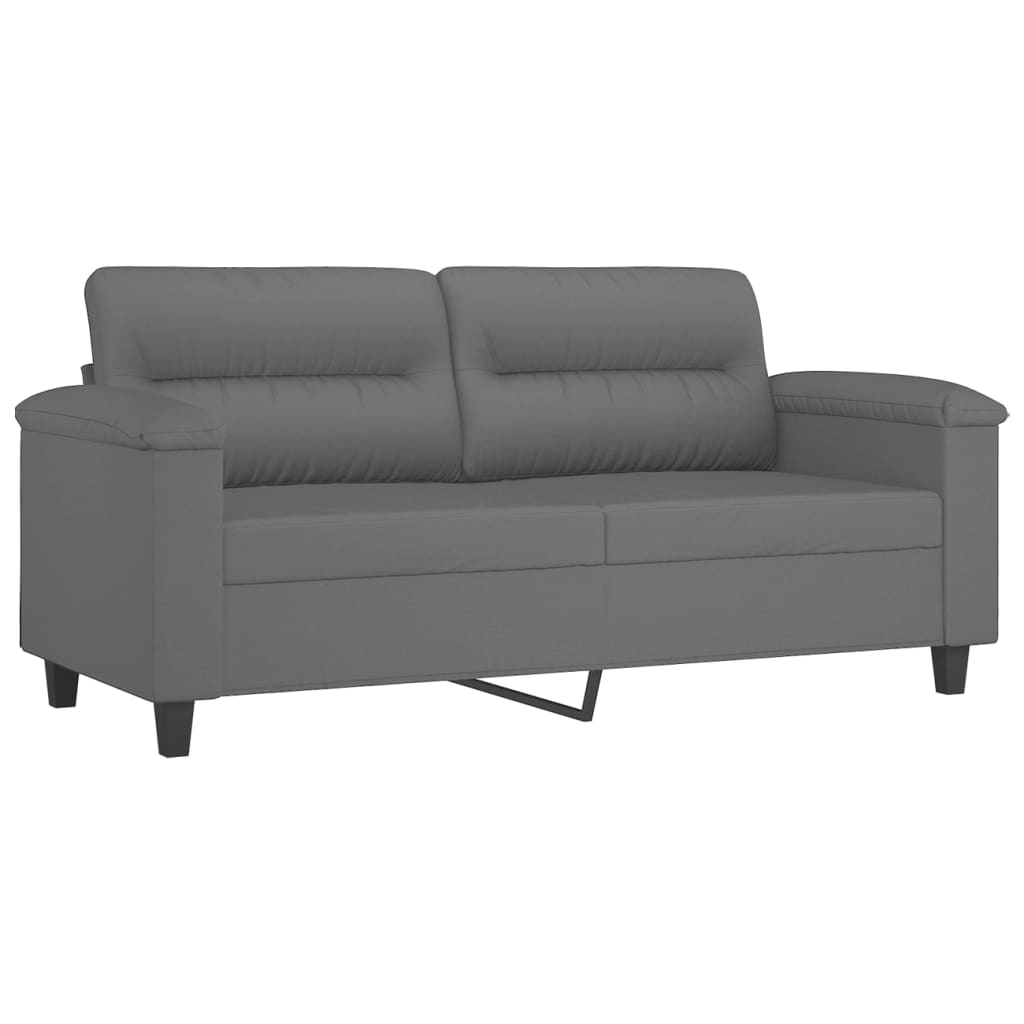 2-seater sofa, dark grey, 140 cm, microfiber fabric