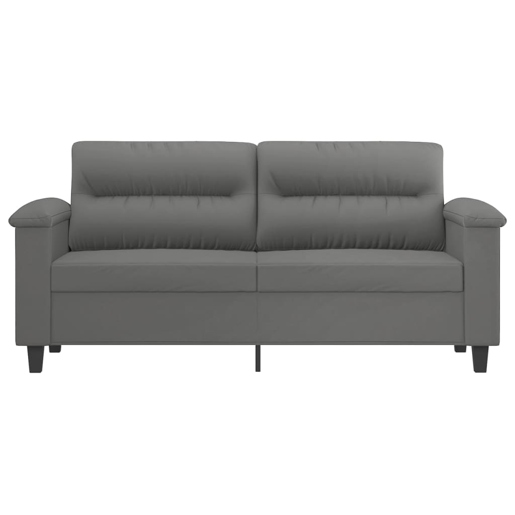 2-seater sofa, dark grey, 140 cm, microfiber fabric