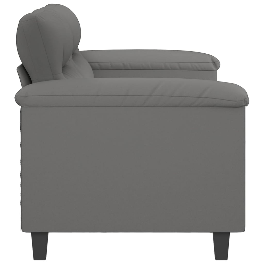 2-seater sofa, dark grey, 140 cm, microfiber fabric