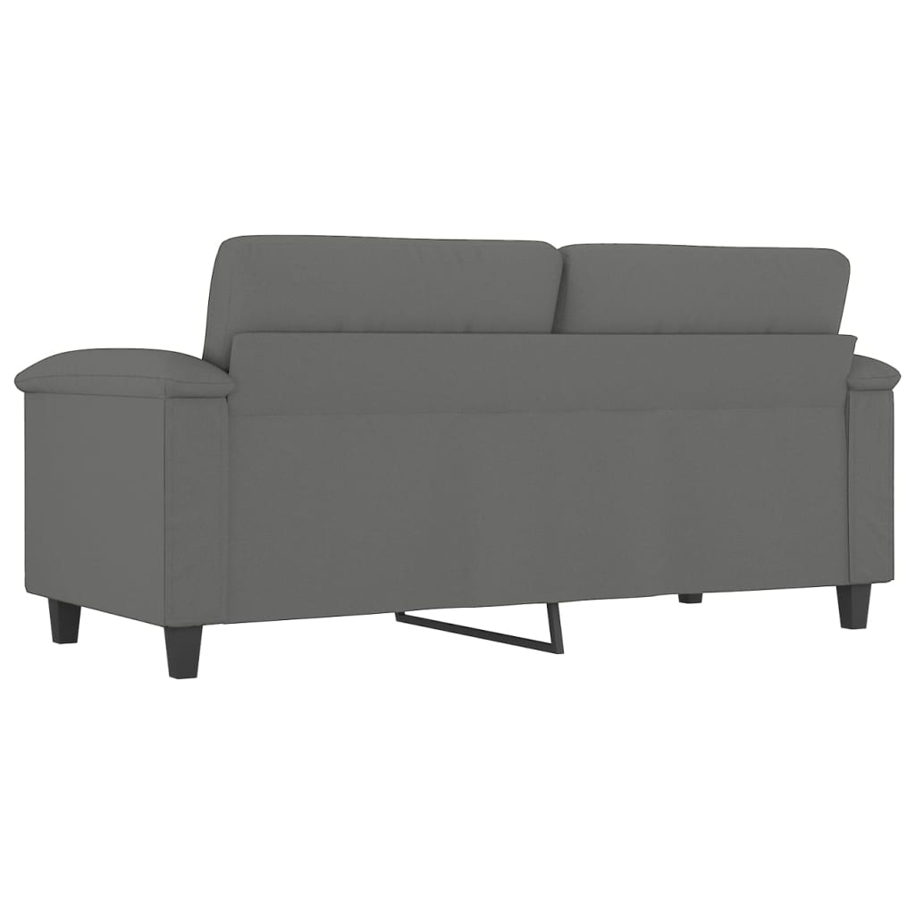 2-seater sofa, dark grey, 140 cm, microfiber fabric