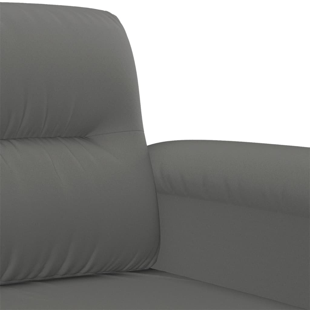 2-seater sofa, dark grey, 140 cm, microfiber fabric