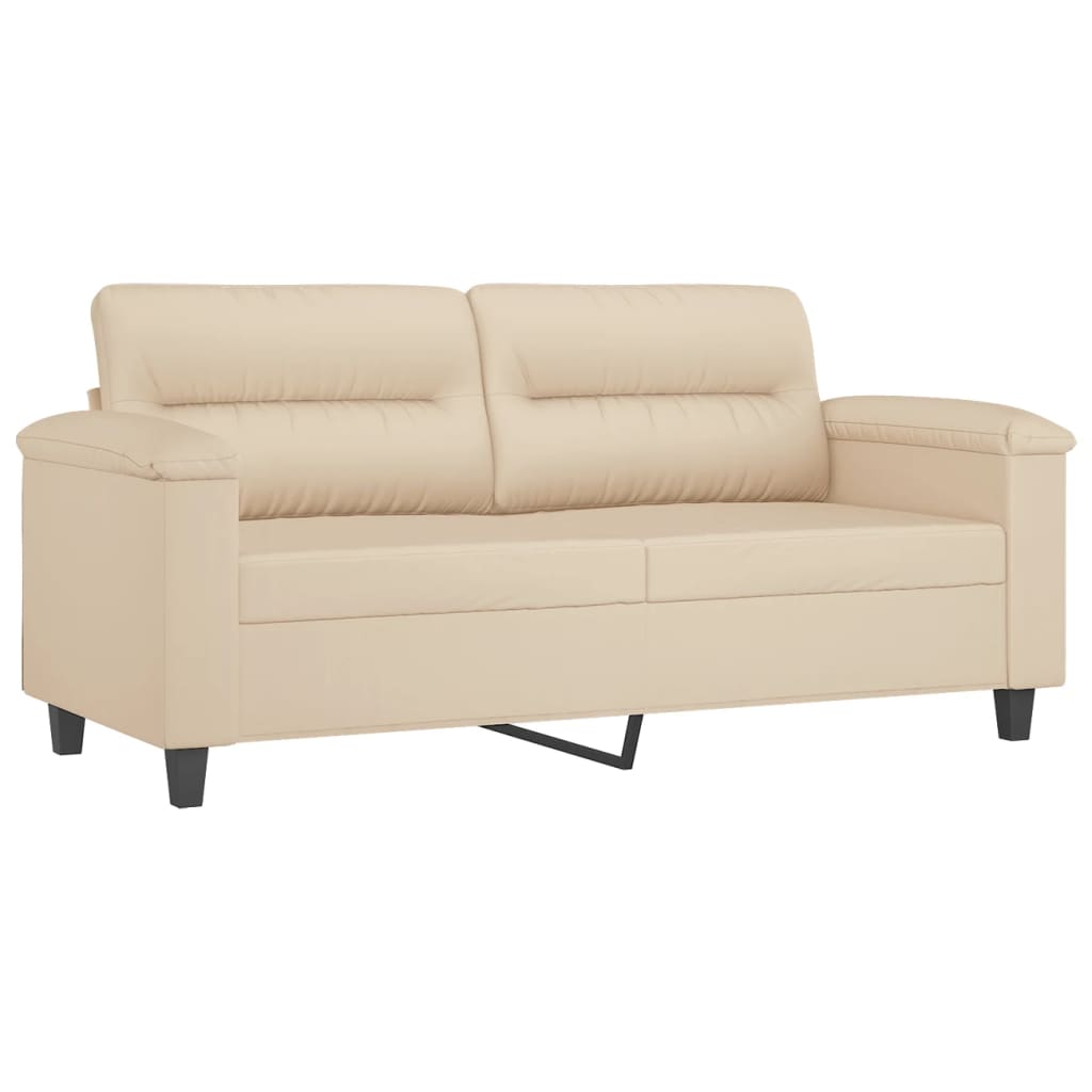 Canapea cu 2 locuri, crem, 140 cm, țesătură microfibră