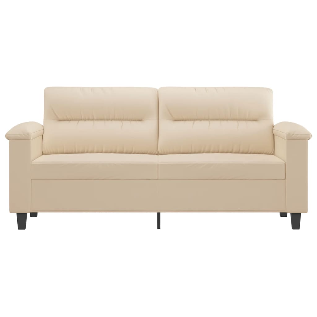 Canapea cu 2 locuri, crem, 140 cm, țesătură microfibră