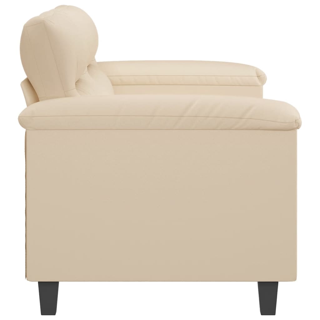 Canapea cu 2 locuri, crem, 140 cm, țesătură microfibră
