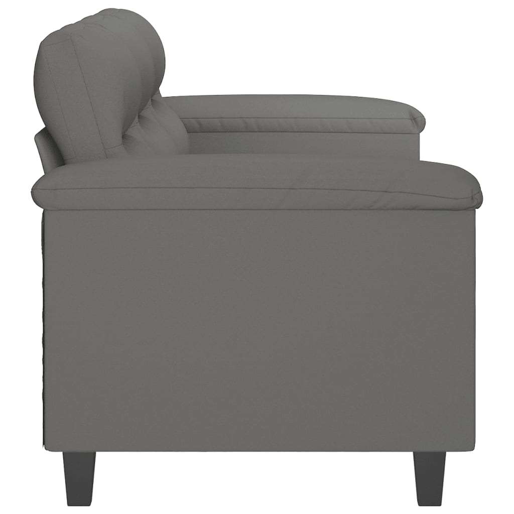3-seater sofa, dark grey, 180 cm, microfiber fabric