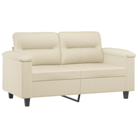 Canapea cu 2 locuri, crem, 120 cm, piele ecologică