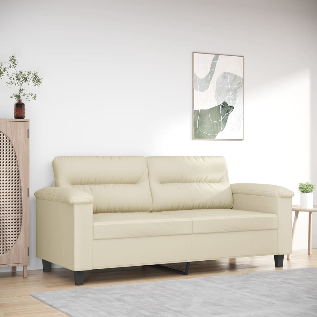2-seater sofa, cream, 140 cm, ecological leather