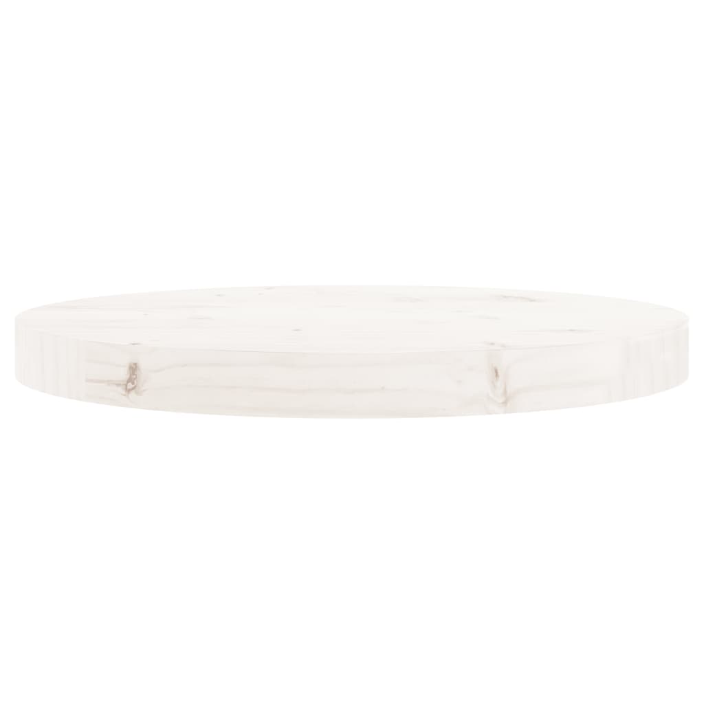 Round table top, white, Ø40x3 cm, solid pine wood
