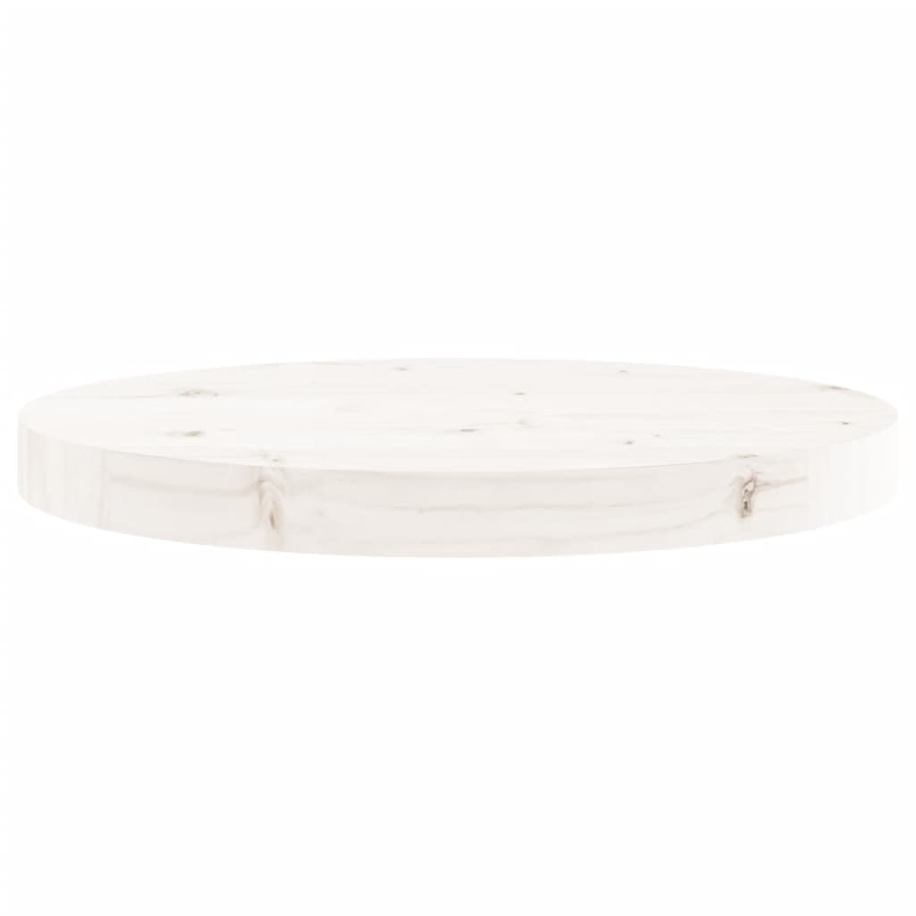 Round table top, white, Ø40x3 cm, solid pine wood