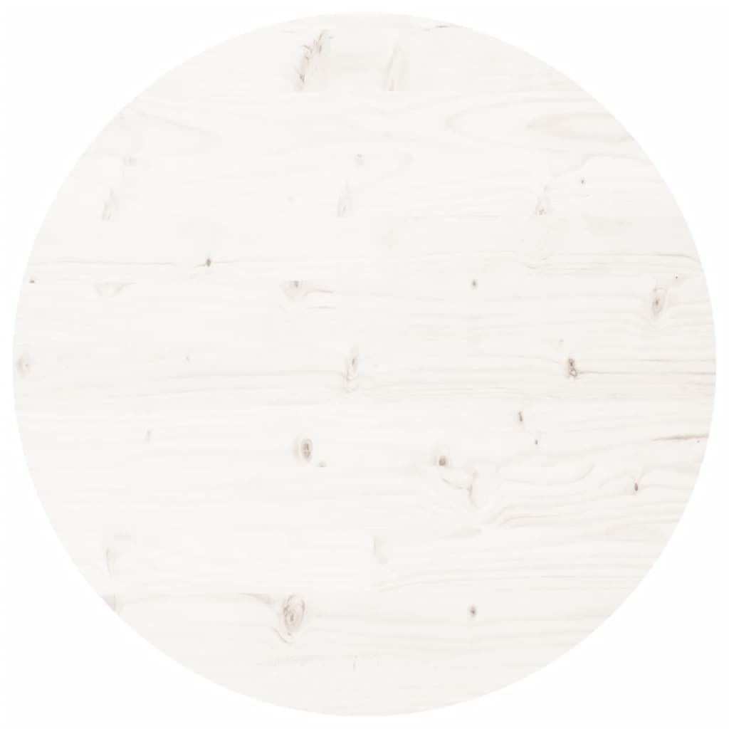 Round table top, white, Ø90x3 cm, solid pine wood