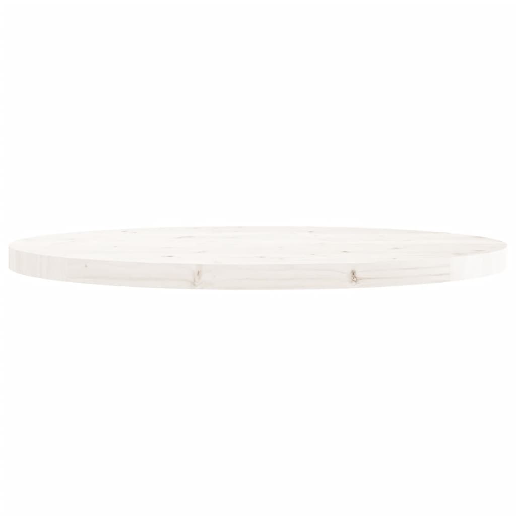 Round table top, white, Ø90x3 cm, solid pine wood