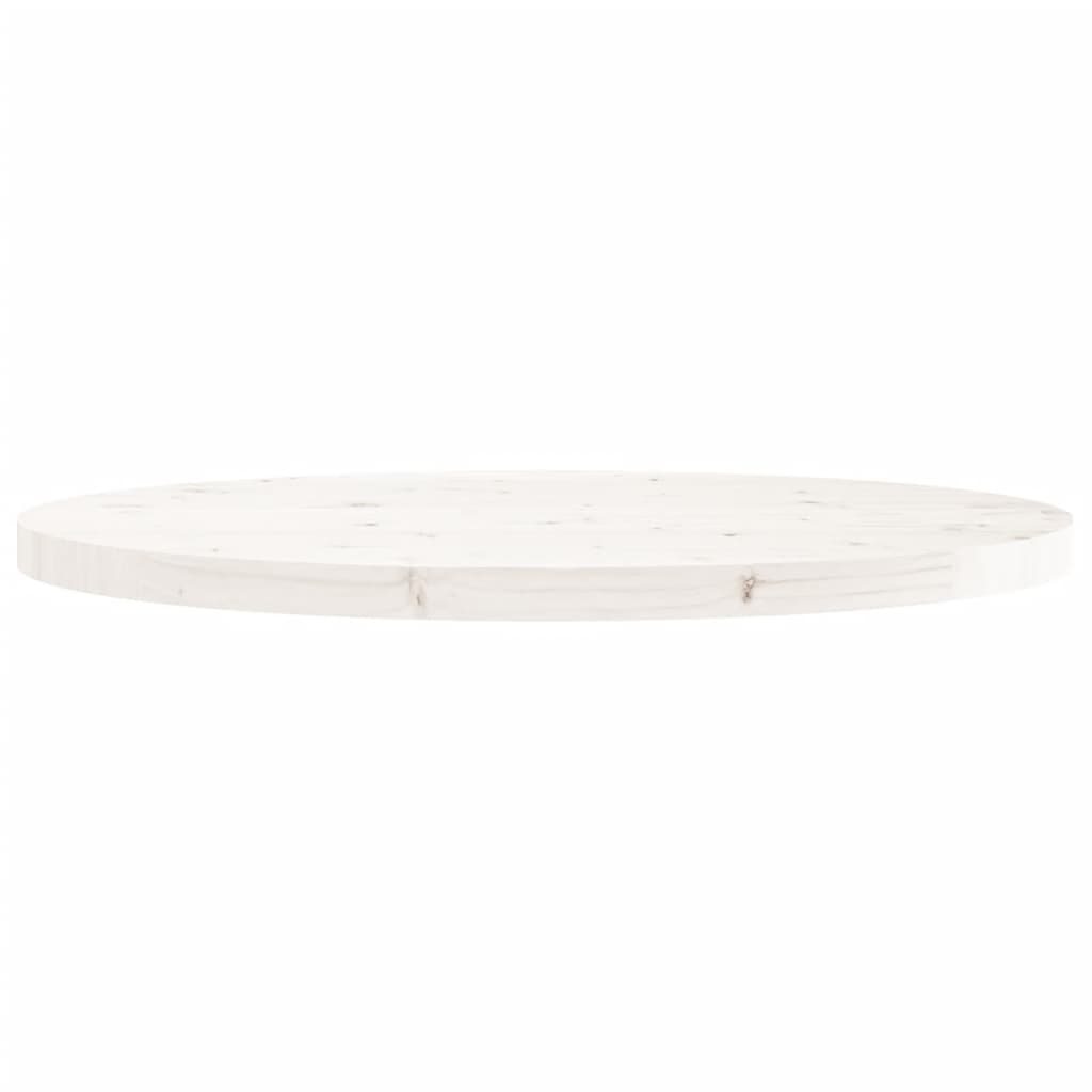 Round table top, white, Ø90x3 cm, solid pine wood