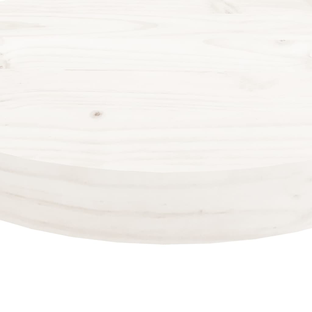 Round table top, white, Ø90x3 cm, solid pine wood