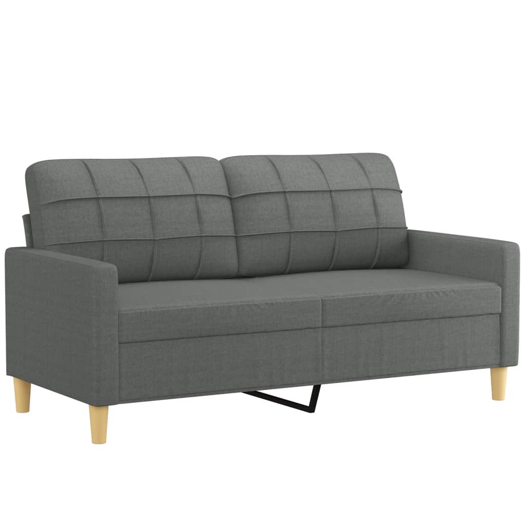 Canapea cu 2 locuri, gri închis, 140 cm, material textil