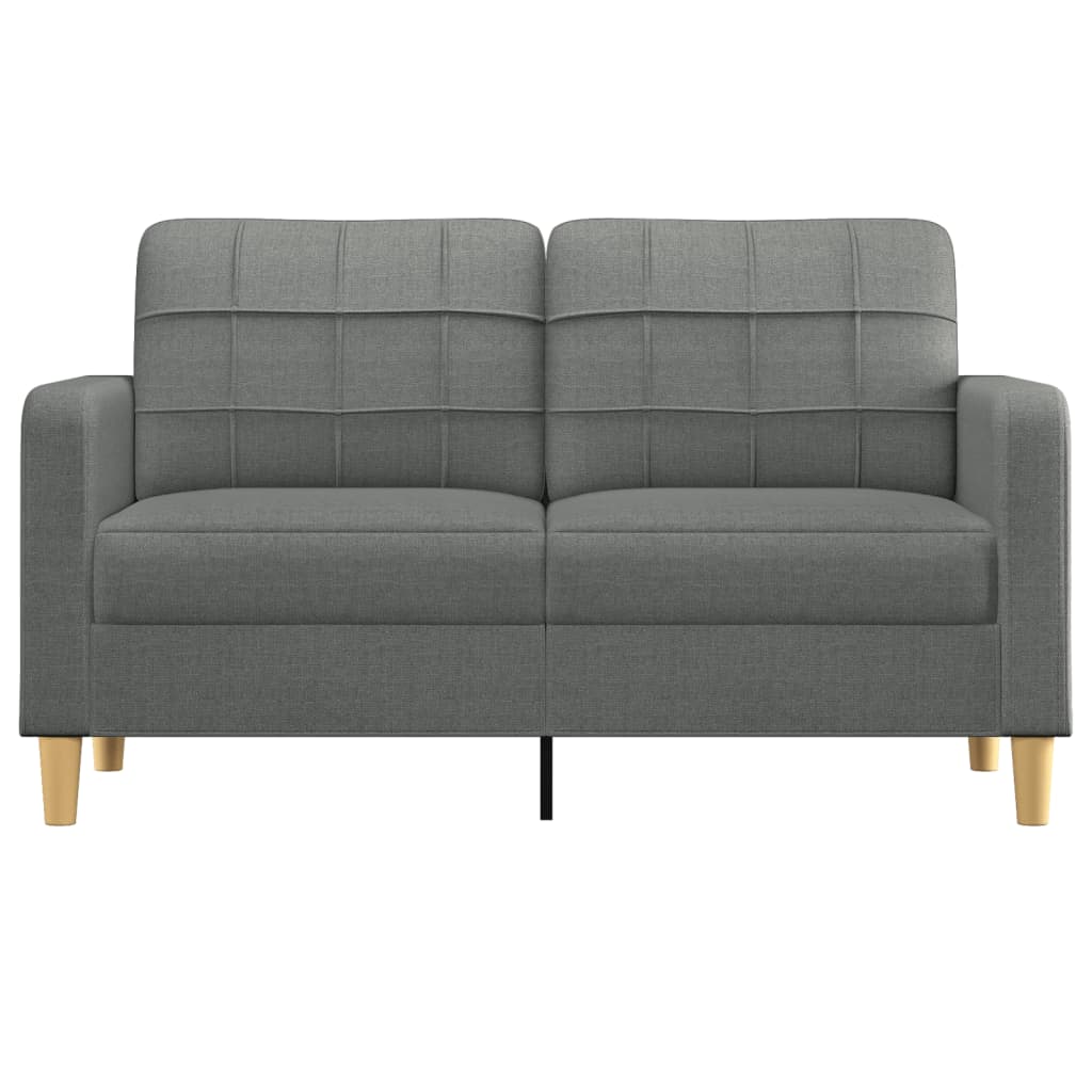 Canapea cu 2 locuri, gri închis, 140 cm, material textil