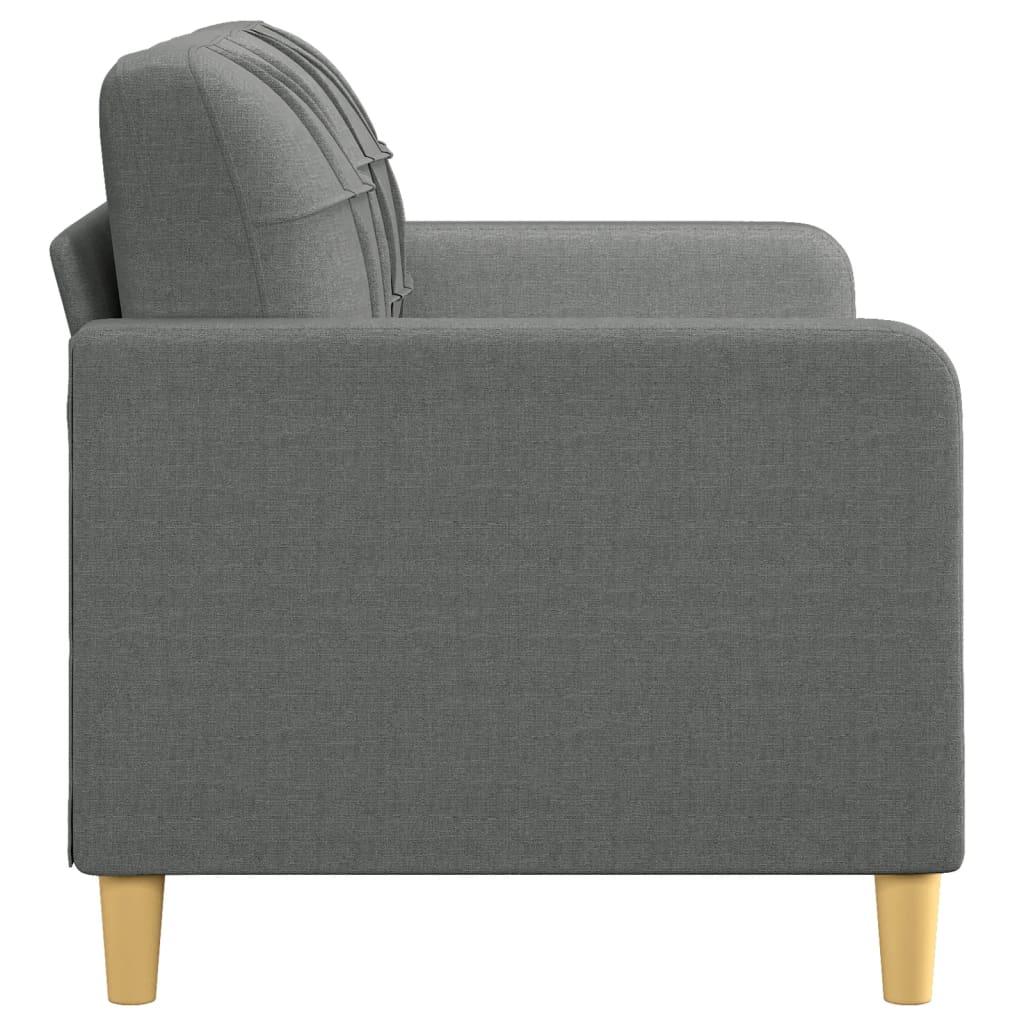 Canapea cu 2 locuri, gri închis, 140 cm, material textil