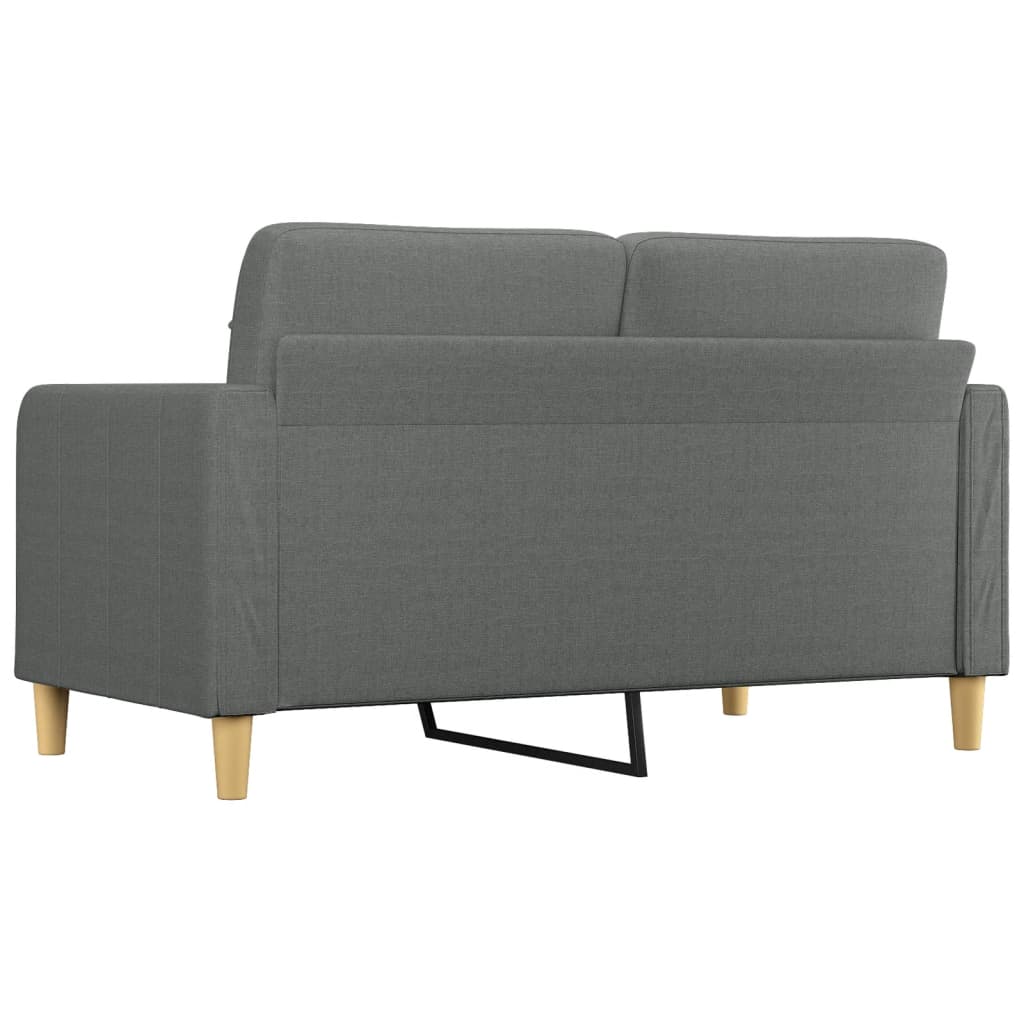 Canapea cu 2 locuri, gri închis, 140 cm, material textil