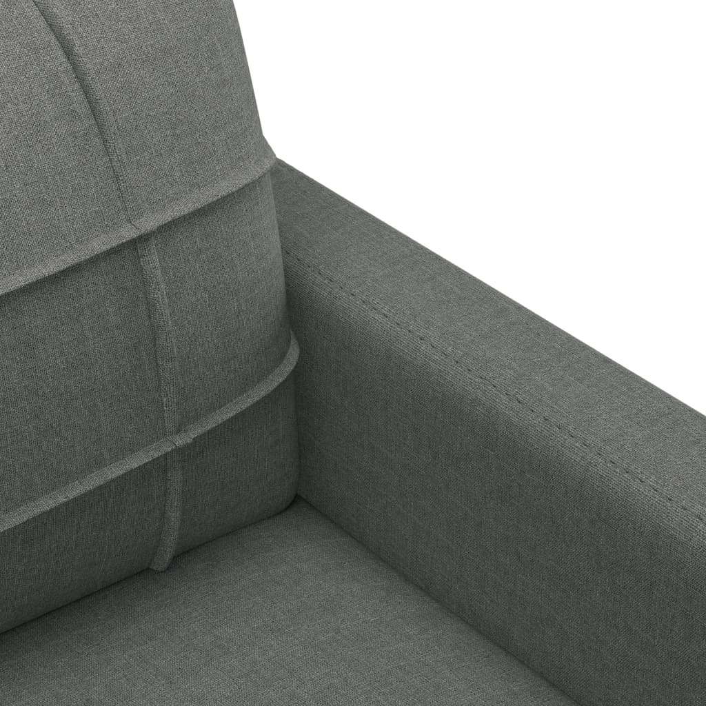 Canapea cu 2 locuri, gri închis, 140 cm, material textil