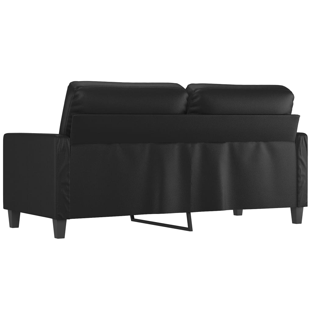2-seater sofa, black, 140 cm, ecological leather