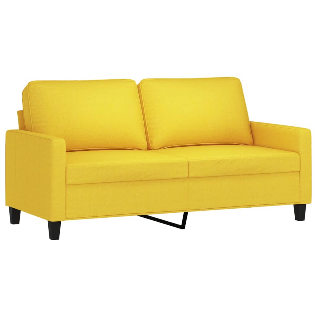 2-seater sofa, light yellow, 140 cm, textile material