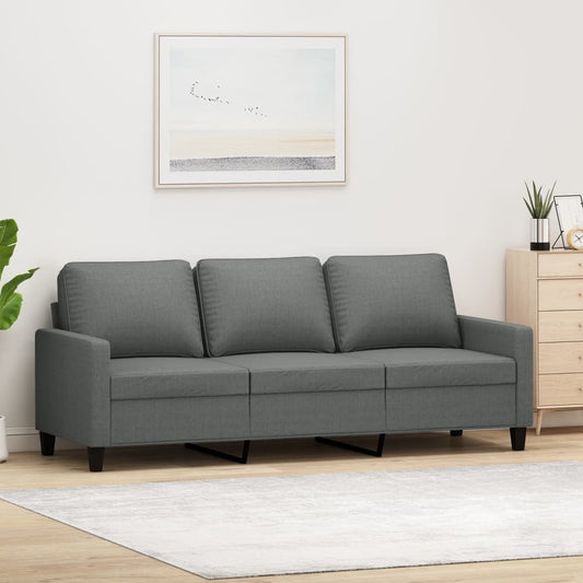3-seater sofa, dark grey, 180 cm, fabric