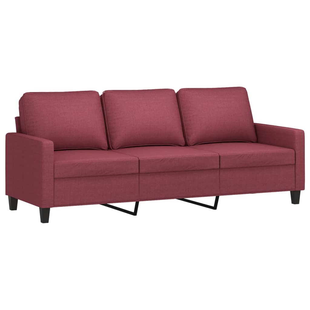 3-seater sofa, wine red, 180 cm, fabric