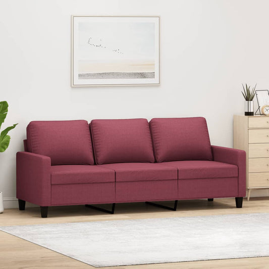 3-seater sofa, wine red, 180 cm, fabric