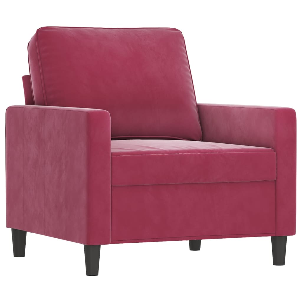 Single sofa, wine red, 60 cm, velvet
