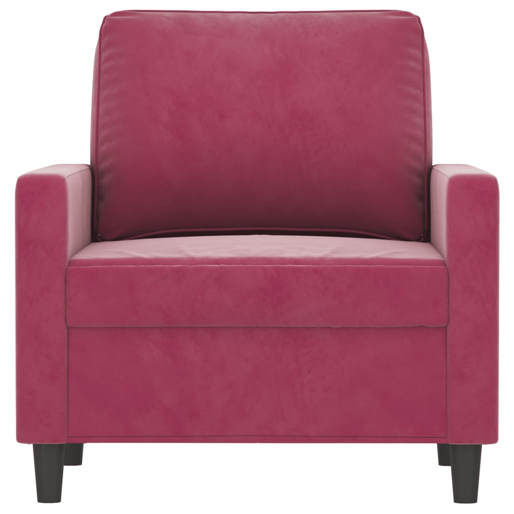 Single sofa, wine red, 60 cm, velvet