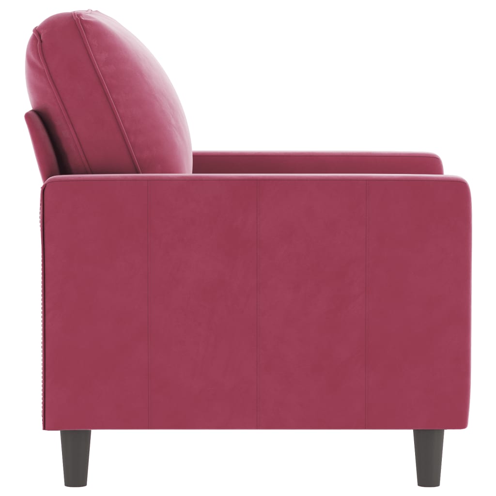 Single sofa, wine red, 60 cm, velvet