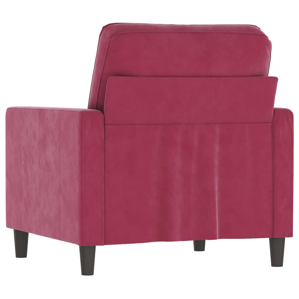 Single sofa, wine red, 60 cm, velvet