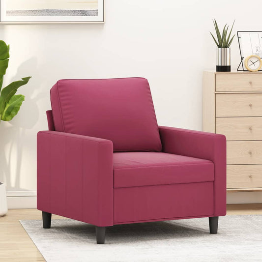 Single sofa, wine red, 60 cm, velvet