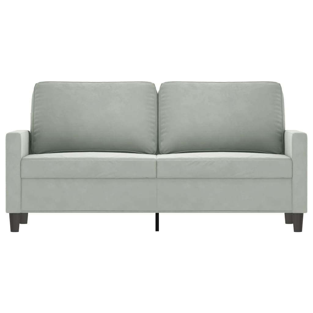 2-seater sofa, light grey, 140 cm, velvet