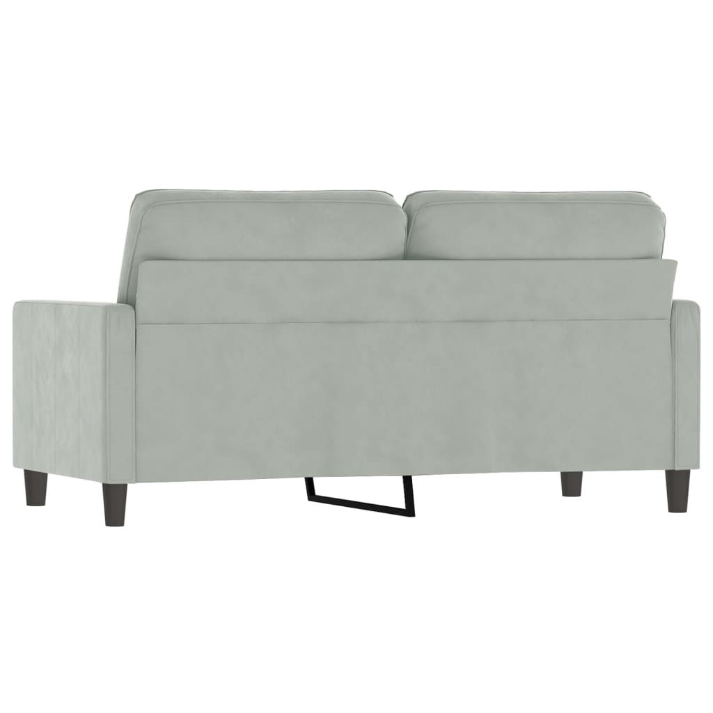2-seater sofa, light grey, 140 cm, velvet