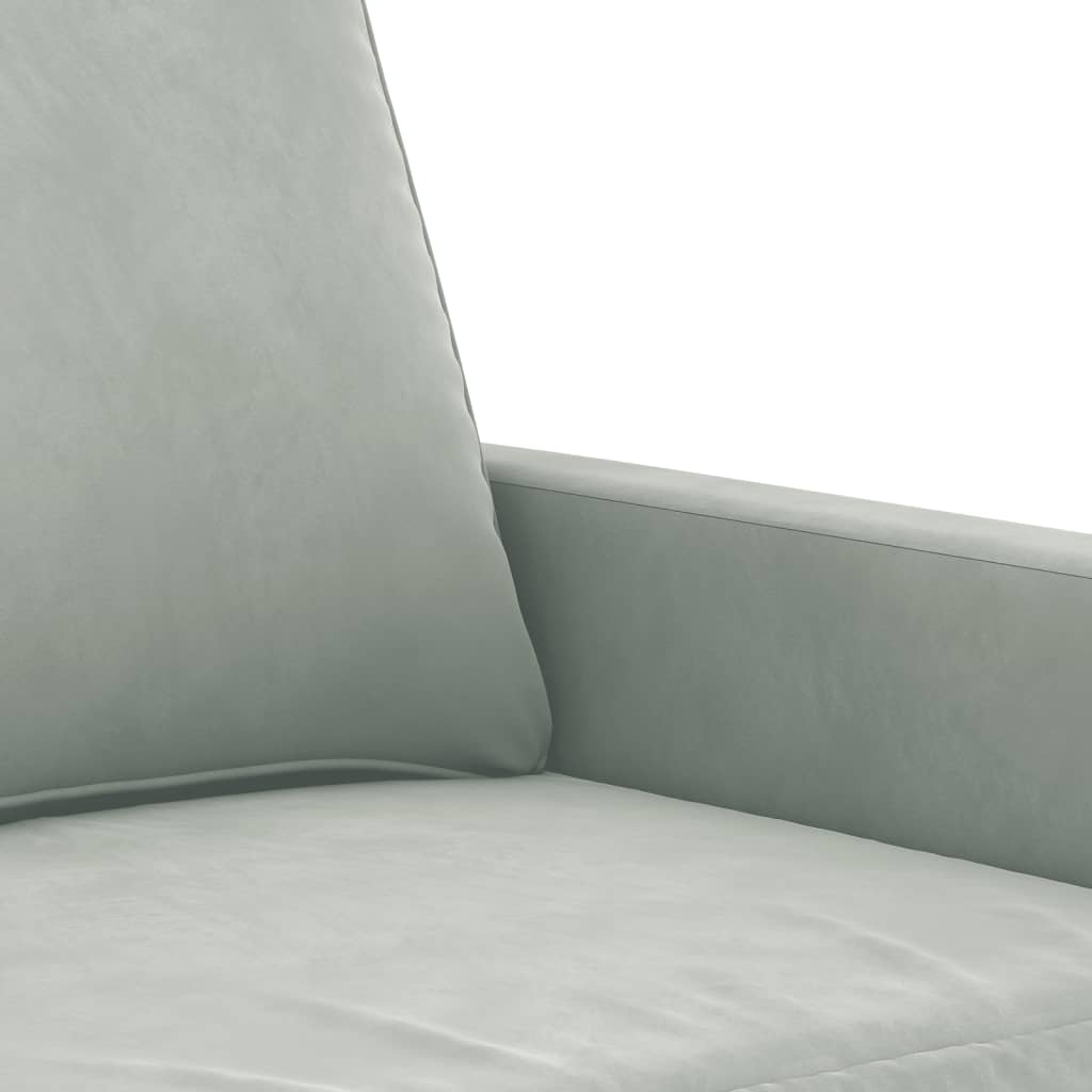 2-seater sofa, light grey, 140 cm, velvet