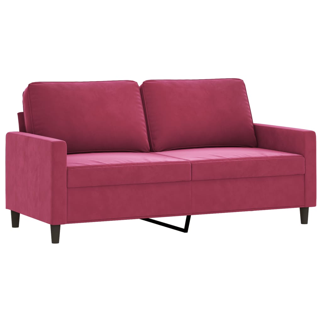 2-seater sofa, wine red, 140 cm, velvet