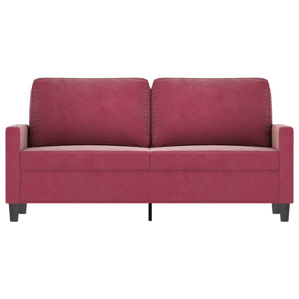 2-seater sofa, wine red, 140 cm, velvet